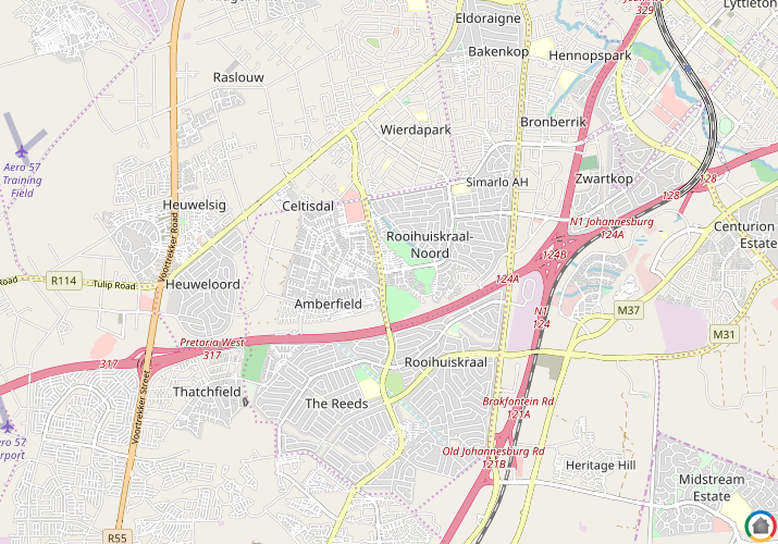 Map location of Rooihuiskraal North